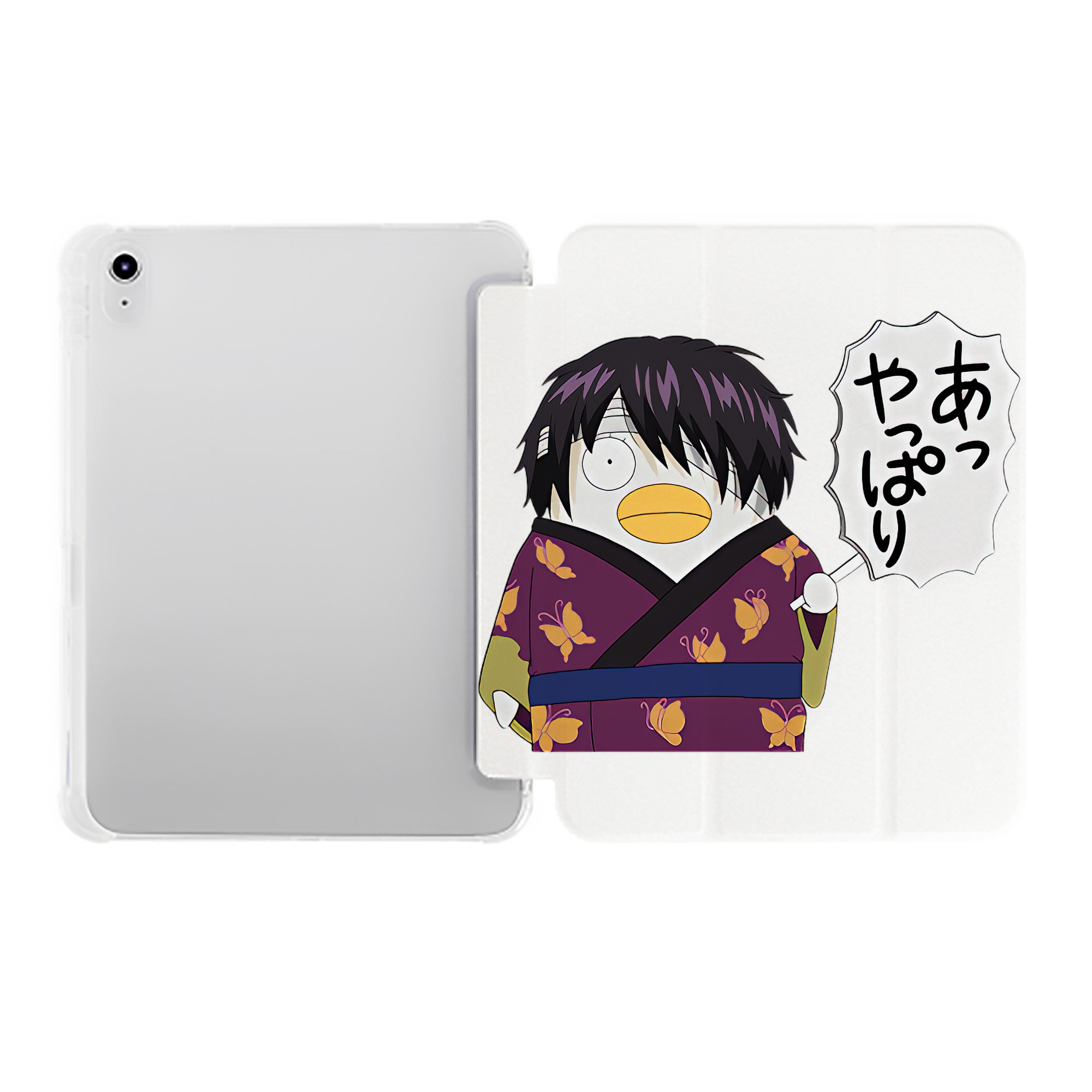 （画像用） ぎんたま 坂田銀時（さかたぎんとき） 神楽 志村新八（しむら しんぱち） GINTAMA Sakata Gintoki Kagura Shimura Shinpachi IPad ケース ペン収納付き 三つ折りスタンド PUレザー×シリコン 対応機種9.5/10.5/10.9インチ